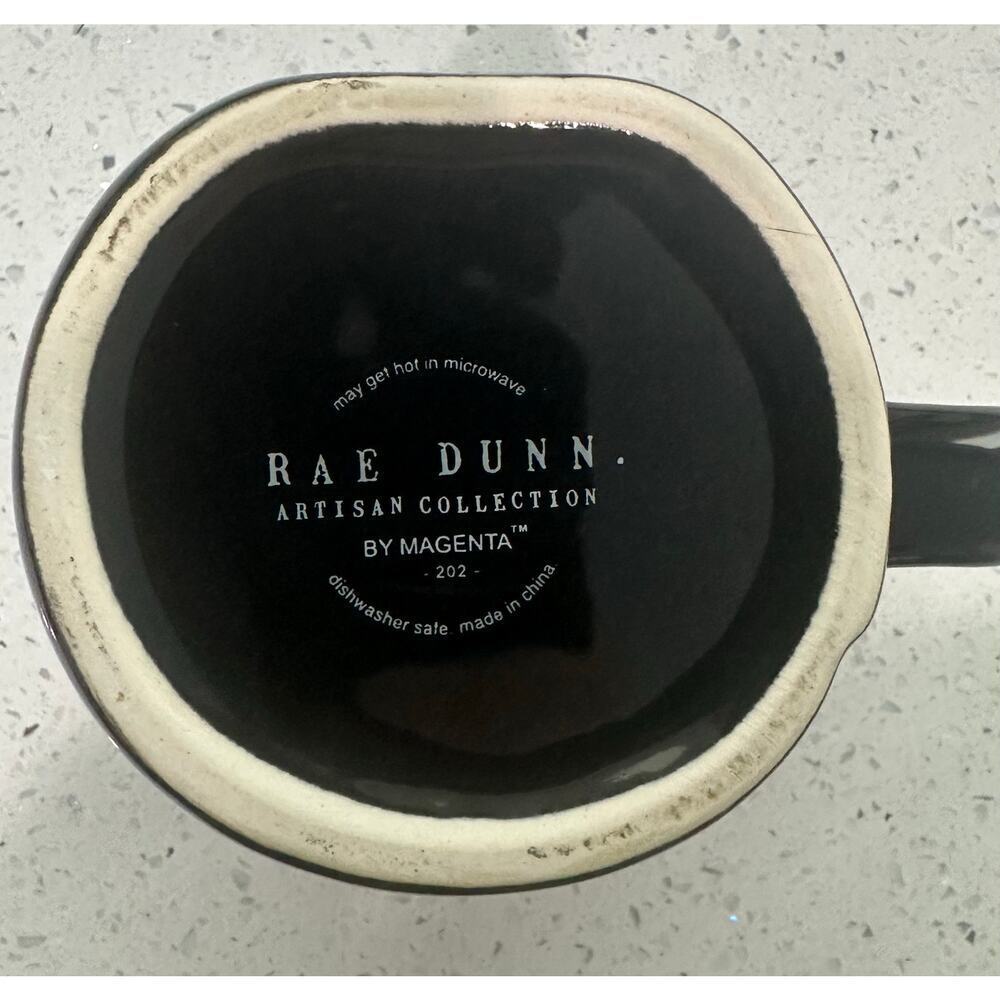 Rae Dunn Halloween HAUNTED Cup White and Black Coffee Tea Ceramic - Picture 2 of 2